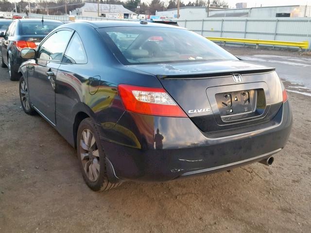 2HGFG12939H530075 - 2009 HONDA CIVIC EXL BLACK photo 3