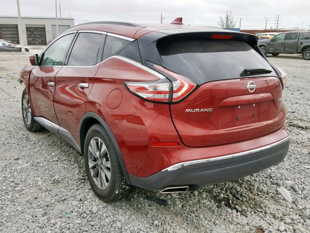 5N1AZ2MHXHN157972 - 2017 NISSAN MURANO S RED photo 3