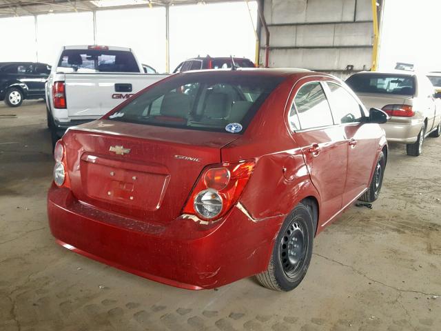 1G1JA5SHXD4247552 - 2013 CHEVROLET SONIC LS 红色 照片 4