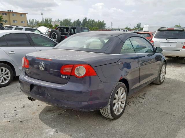 WVWFA71F27V030925 - 2007 VOLKSWAGEN EOS 2.0T L BLUE photo 4