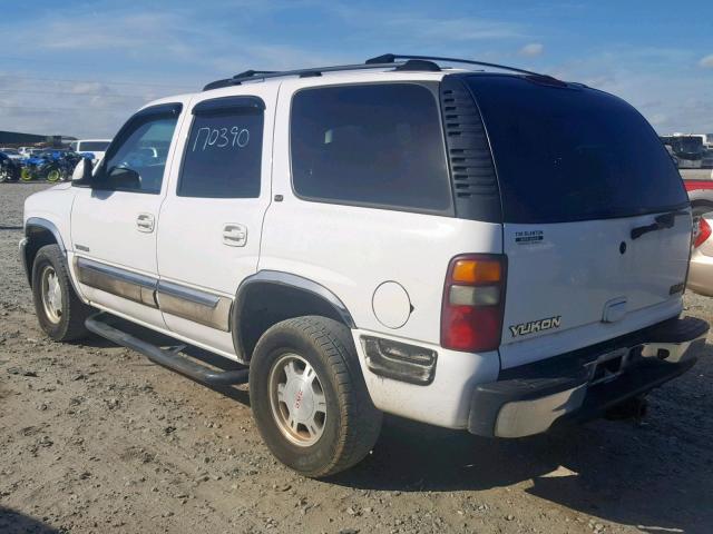 1GKEC13V62R205545 - 2002 GMC YUKON WHITE photo 3