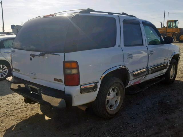 1GKEC13V62R205545 - 2002 GMC YUKON WHITE photo 4