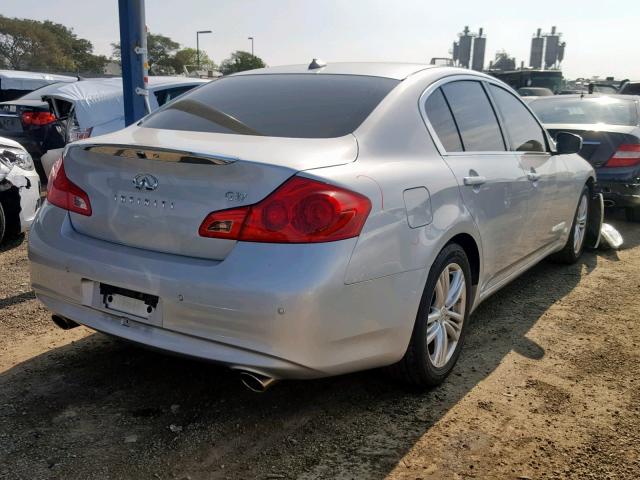 JN1CV6AP4DM726555 - 2013 INFINITI G37 BASE SILVER photo 4