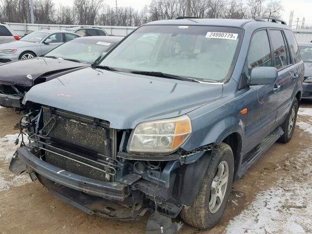 5FNYF28646B029324 - 2006 HONDA PILOT EX BLUE photo 2