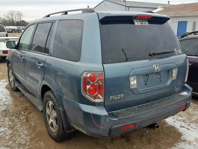 5FNYF28646B029324 - 2006 HONDA PILOT EX BLUE photo 3