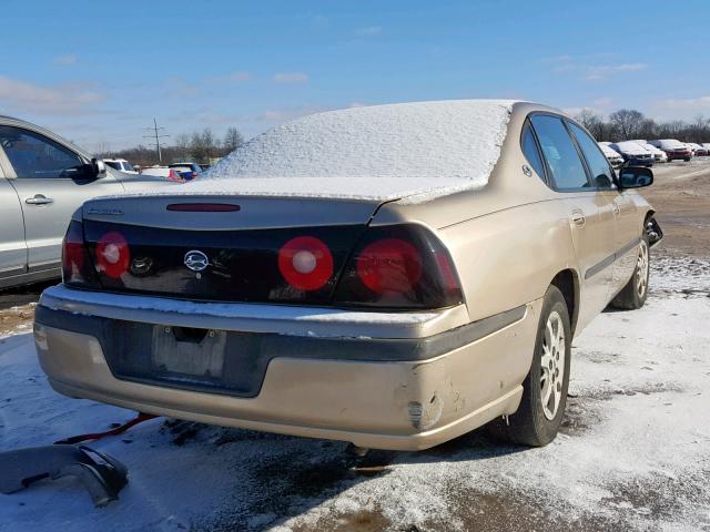 2G1WF52E749315395 - 2004 CHEVROLET IMPALA GOLD photo 4