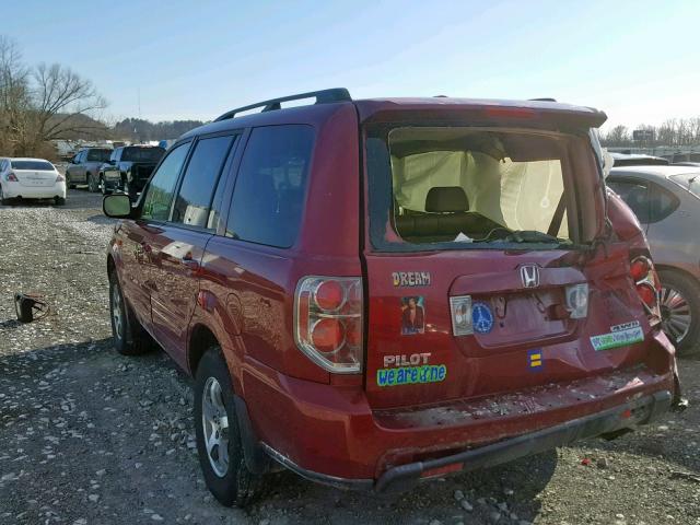 5FNYF18716B022852 - 2006 HONDA PILOT EX RED photo 3