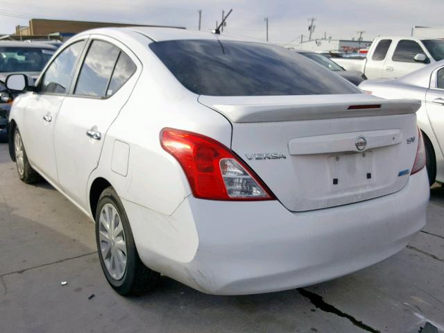 3N1CN7APXDL875682 - 2013 NISSAN VERSA S WHITE photo 3