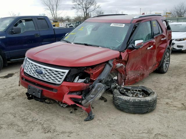 1FM5K8HT5HGD21107 - 2017 FORD EXPLORER P MAROON photo 2