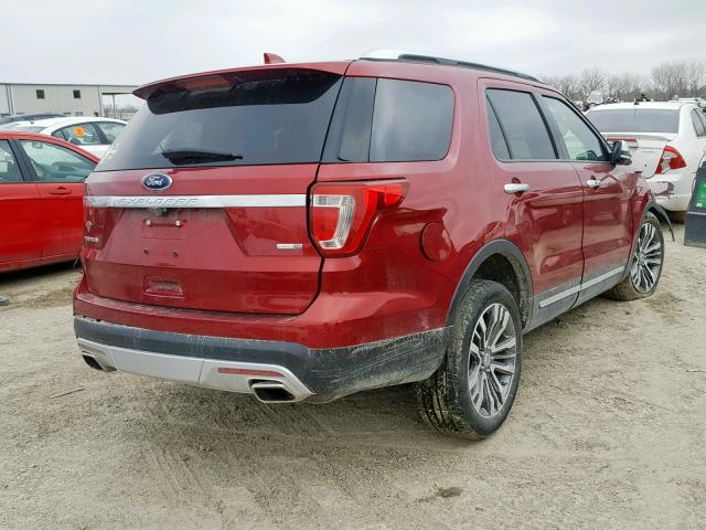 1FM5K8HT5HGD21107 - 2017 FORD EXPLORER P MAROON photo 4