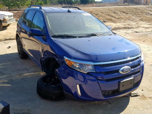 2FMDK3JC7EBB34687 - 2014 FORD EDGE SEL BLUE photo 1