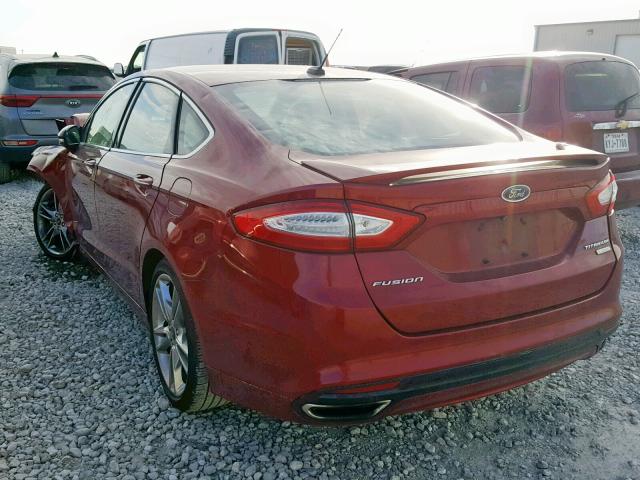 3FA6P0K98FR304208 - 2015 FORD FUSION TIT RED photo 3