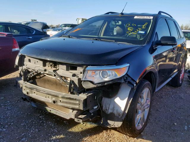 2FMDK3JC7EBA50160 - 2014 FORD EDGE SEL BLACK photo 2