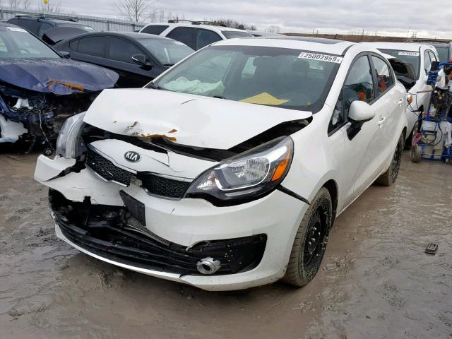 KNADN4A32G6005918 - 2016 KIA RIO EX WHITE photo 2