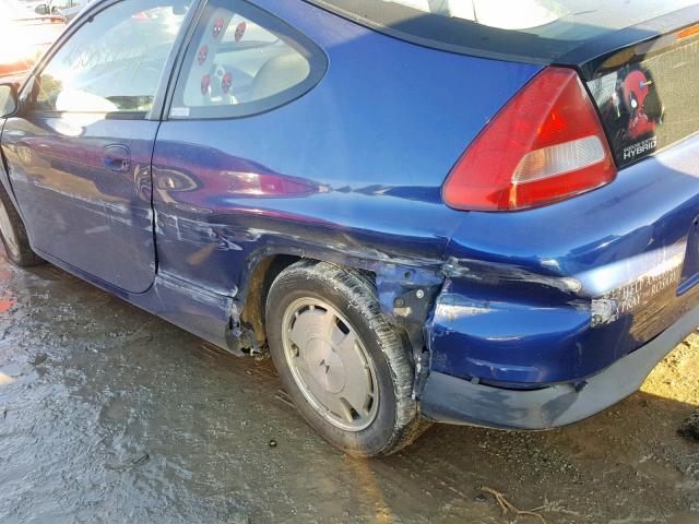 JHMZE14732T001343 - 2002 HONDA INSIGHT BLUE photo 9