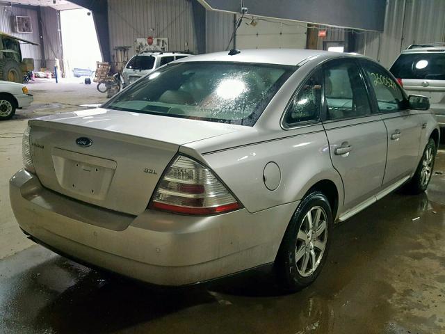 1FAHP24W28G141721 - 2008 FORD TAURUS SEL SILVER photo 4