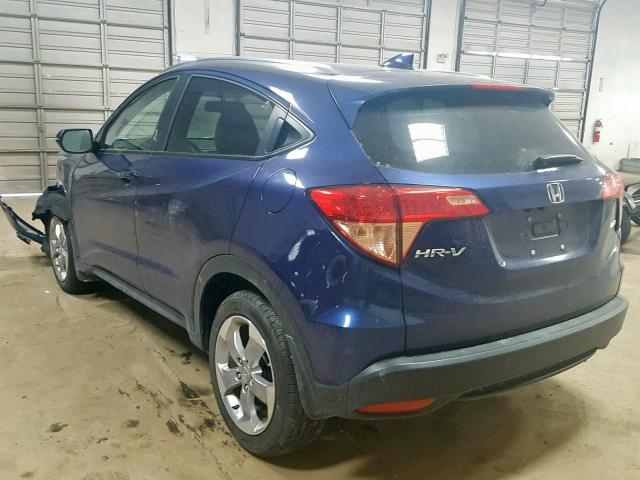 3CZRU6H73HM727927 - 2017 HONDA HR-V EXL BLUE photo 3