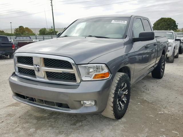 1D7RB1GP5AS177438 - 2010 DODGE RAM 1500 GRAY photo 2