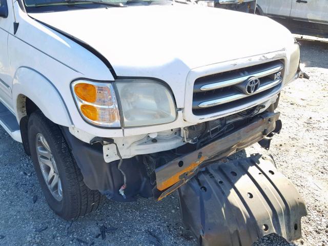 5TDBT48A34S232812 - 2004 TOYOTA SEQUOIA LI WHITE photo 9