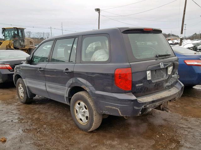 2HKYF18113H594853 - 2003 HONDA PILOT LX BLACK photo 3