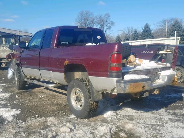 3B7KF23Z91G729494 - 2001 DODGE RAM 2500 BURGUNDY photo 3