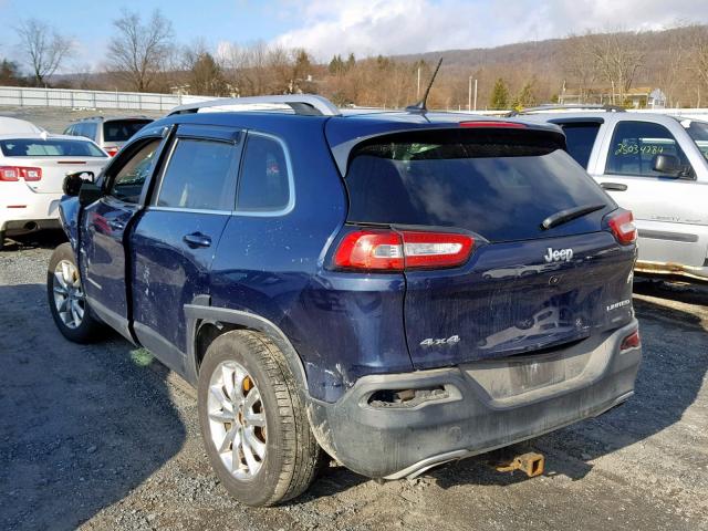 1C4PJMDSXFW522350 - 2015 JEEP CHEROKEE L BLUE photo 3