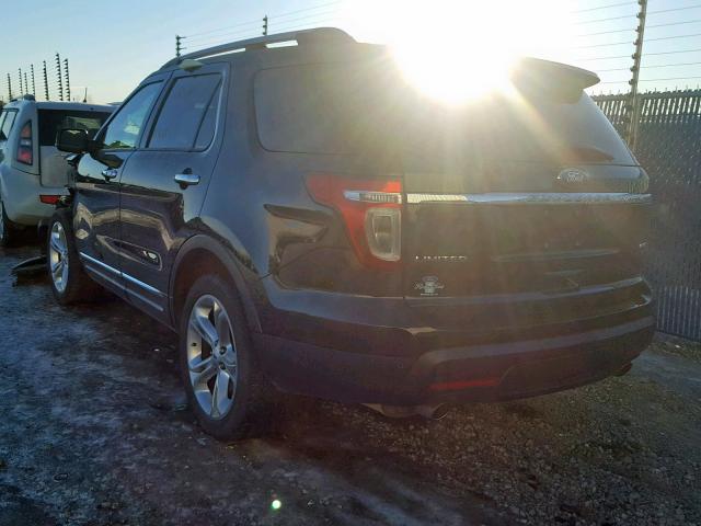 1FM5K8F8XEGA00237 - 2014 FORD EXPLORER L BLACK photo 3