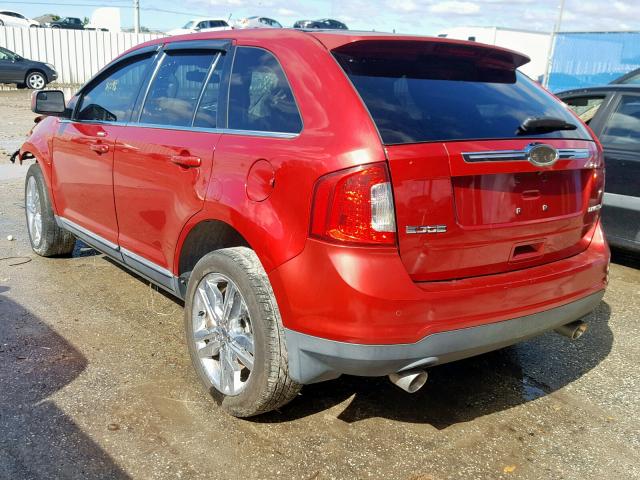 2FMDK3KC7BBA67504 - 2011 FORD EDGE LIMIT RED photo 3
