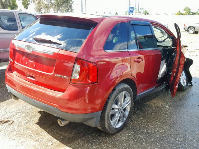2FMDK3KC7BBA67504 - 2011 FORD EDGE LIMIT RED photo 4