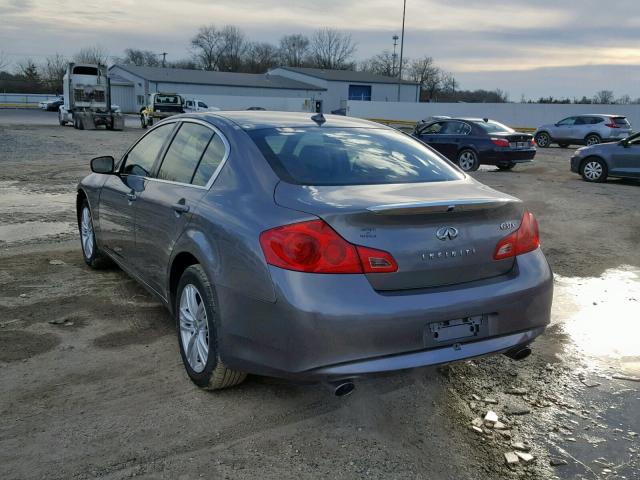 JN1CV6AR4DM770539 - 2013 INFINITI G37 GRAY photo 3