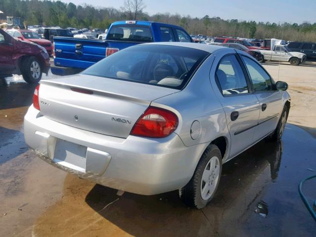 1B3ES26C74D586970 - 2004 DODGE NEON BASE SILVER photo 4