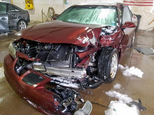 1G2HY52K45U134120 - 2005 PONTIAC BONNEVILLE MAROON photo 2