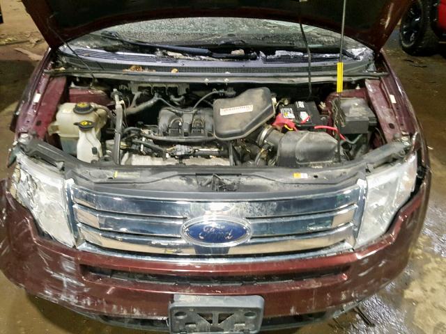 2FMDK4JC1ABB03967 - 2010 FORD EDGE SEL MAROON photo 7