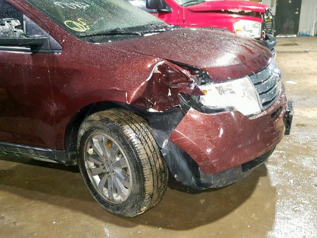 2FMDK4JC1ABB03967 - 2010 FORD EDGE SEL MAROON photo 9