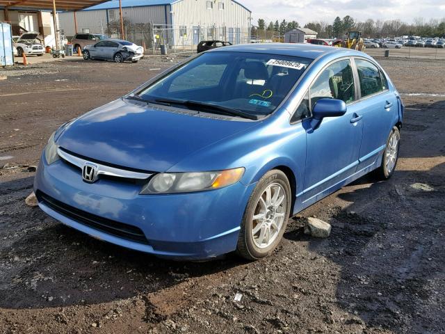 1HGFA16567L098185 - 2007 HONDA CIVIC LX BLUE photo 2