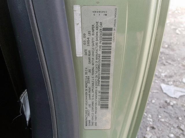 3VWPW31C99M515240 - 2009 VOLKSWAGEN NEW BEETLE Yaşıl foto 10