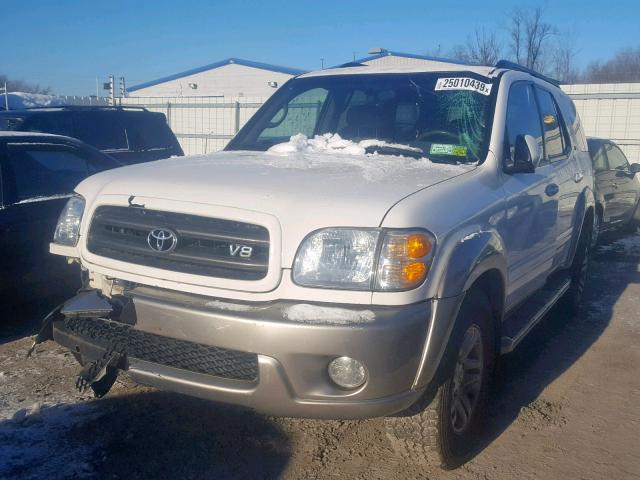 5TDBT44A63S176336 - 2003 TOYOTA SEQUOIA SR WHITE photo 2