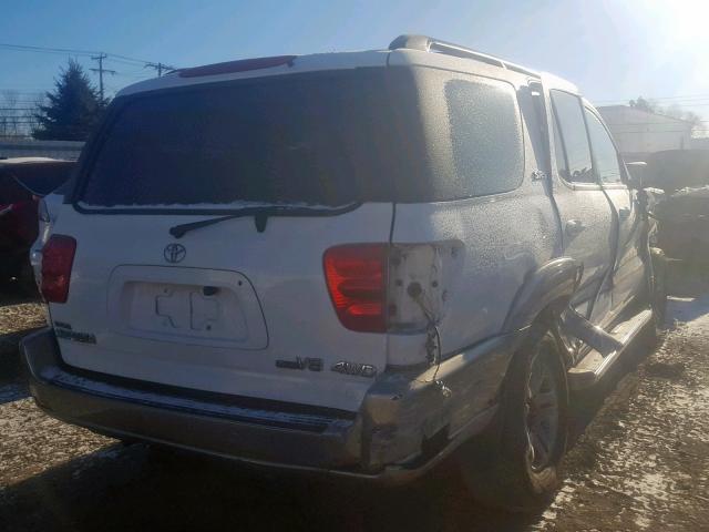 5TDBT44A63S176336 - 2003 TOYOTA SEQUOIA SR WHITE photo 4