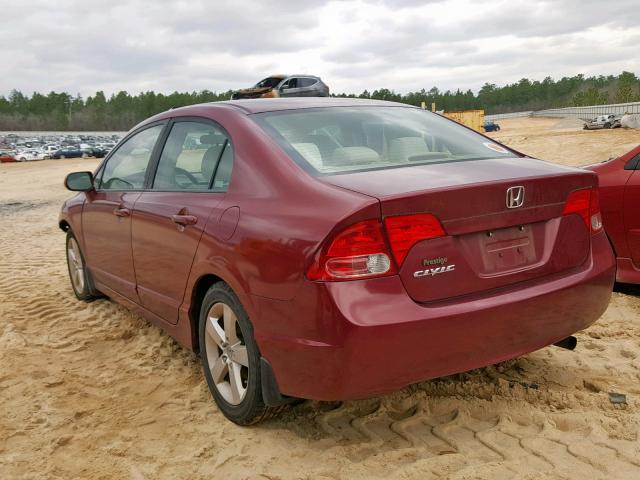 1HGFA16858L107602 - 2008 HONDA CIVIC EX RED photo 3