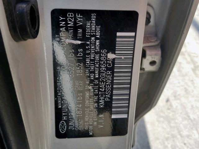 KMHCT4AE2GU965866 - 2016 HYUNDAI ACCENT SE TAN photo 10