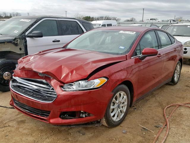 3FA6P0G77GR302295 - 2016 FORD FUSION S RED photo 2