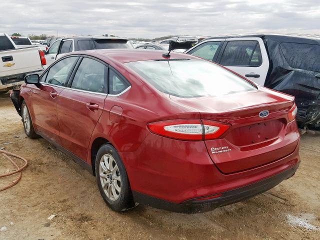 3FA6P0G77GR302295 - 2016 FORD FUSION S RED photo 3