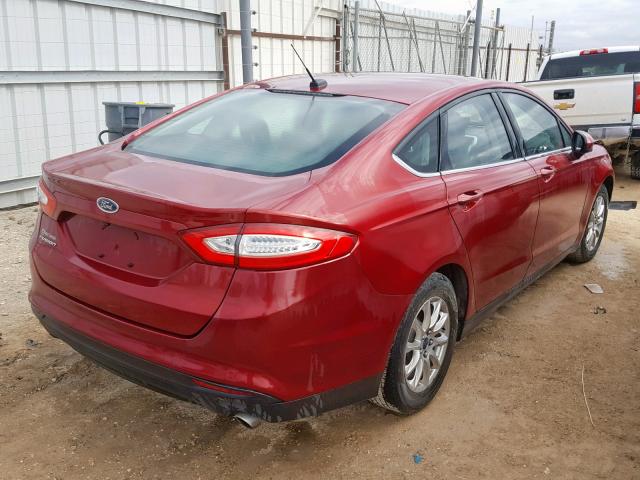 3FA6P0G77GR302295 - 2016 FORD FUSION S RED photo 4