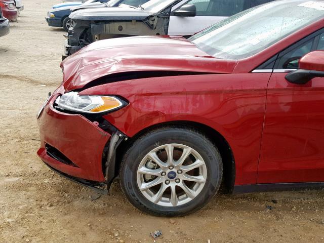 3FA6P0G77GR302295 - 2016 FORD FUSION S RED photo 9