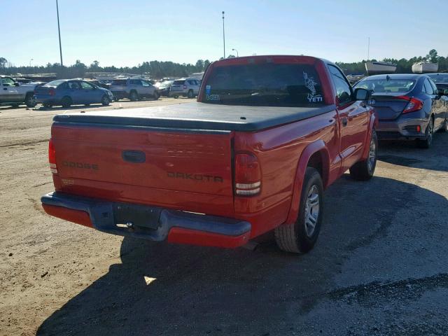 1D7FL36X63S192062 - 2003 DODGE DAKOTA SPO RED photo 4