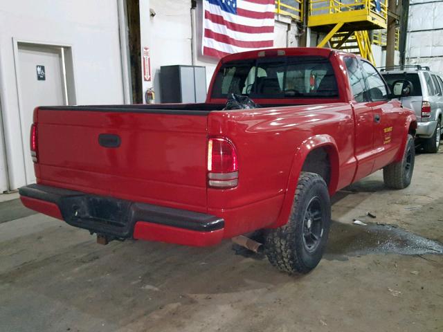 1B7GG22Y3XS169744 - 1999 DODGE DAKOTA RED photo 4