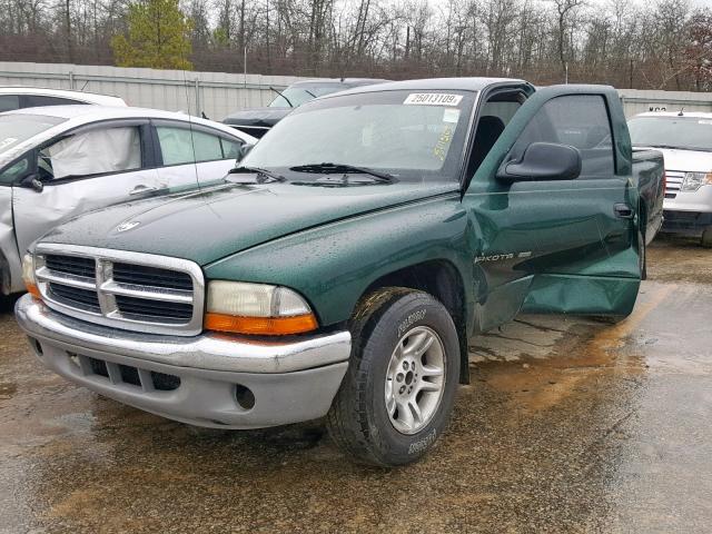 1B7FL26X31S178427 - 2001 DODGE DAKOTA GREEN photo 2