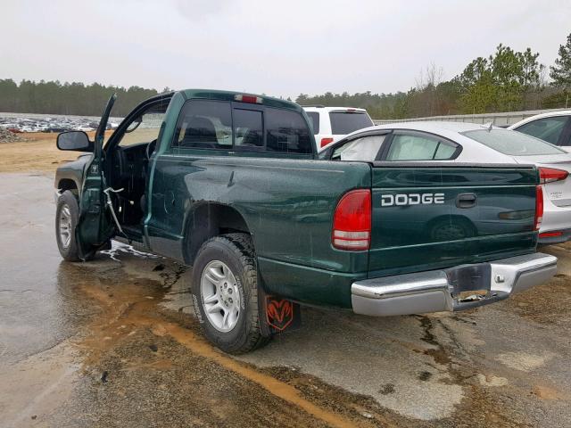 1B7FL26X31S178427 - 2001 DODGE DAKOTA GREEN photo 3