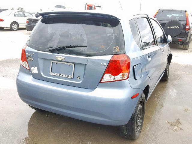 KL1TD66627B711849 - 2007 CHEVROLET AVEO BASE ლურჯი ფოტო 4