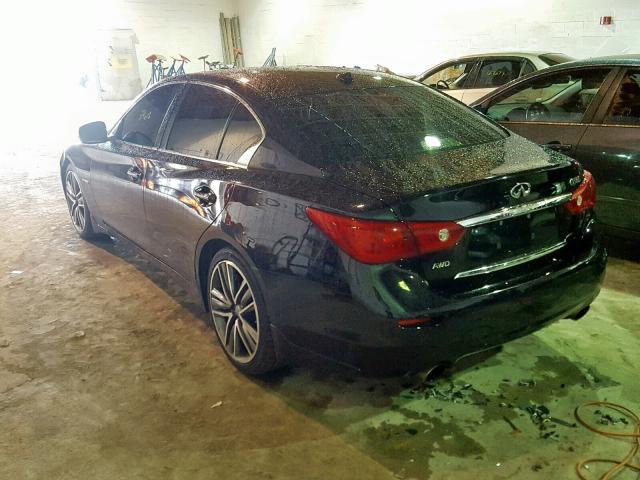 JN1AV7AR7EM702007 - 2014 INFINITI Q50 HYBRID BLACK photo 3